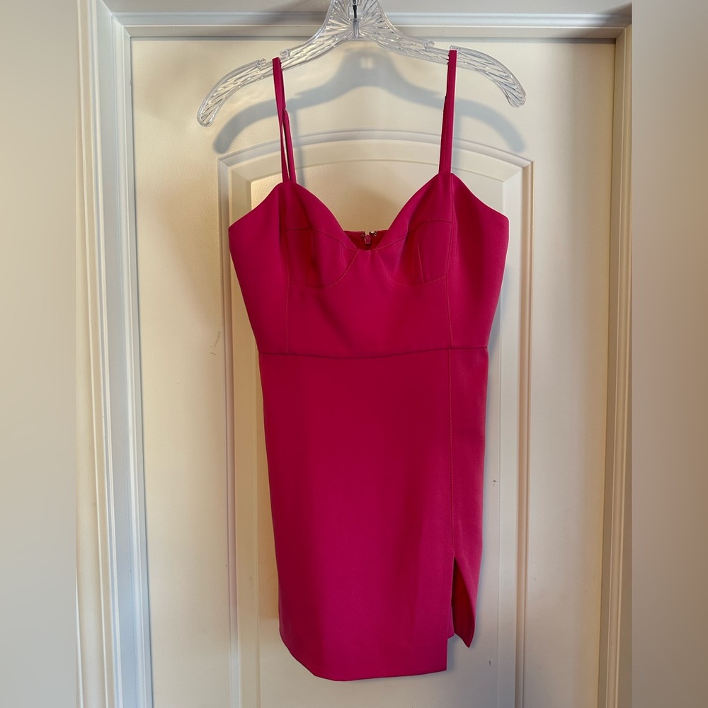 NBD Hot Pink Spaghetti Strap Mini Dress